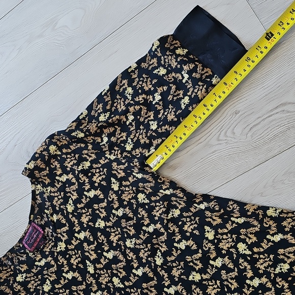 April Cornell Rayon Dark Prairie Folk Floral Boho Maxi Dress, Small - Picture 14 of 15